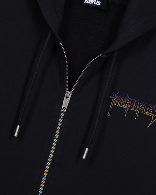 Hooded sweatshirt with black screen print