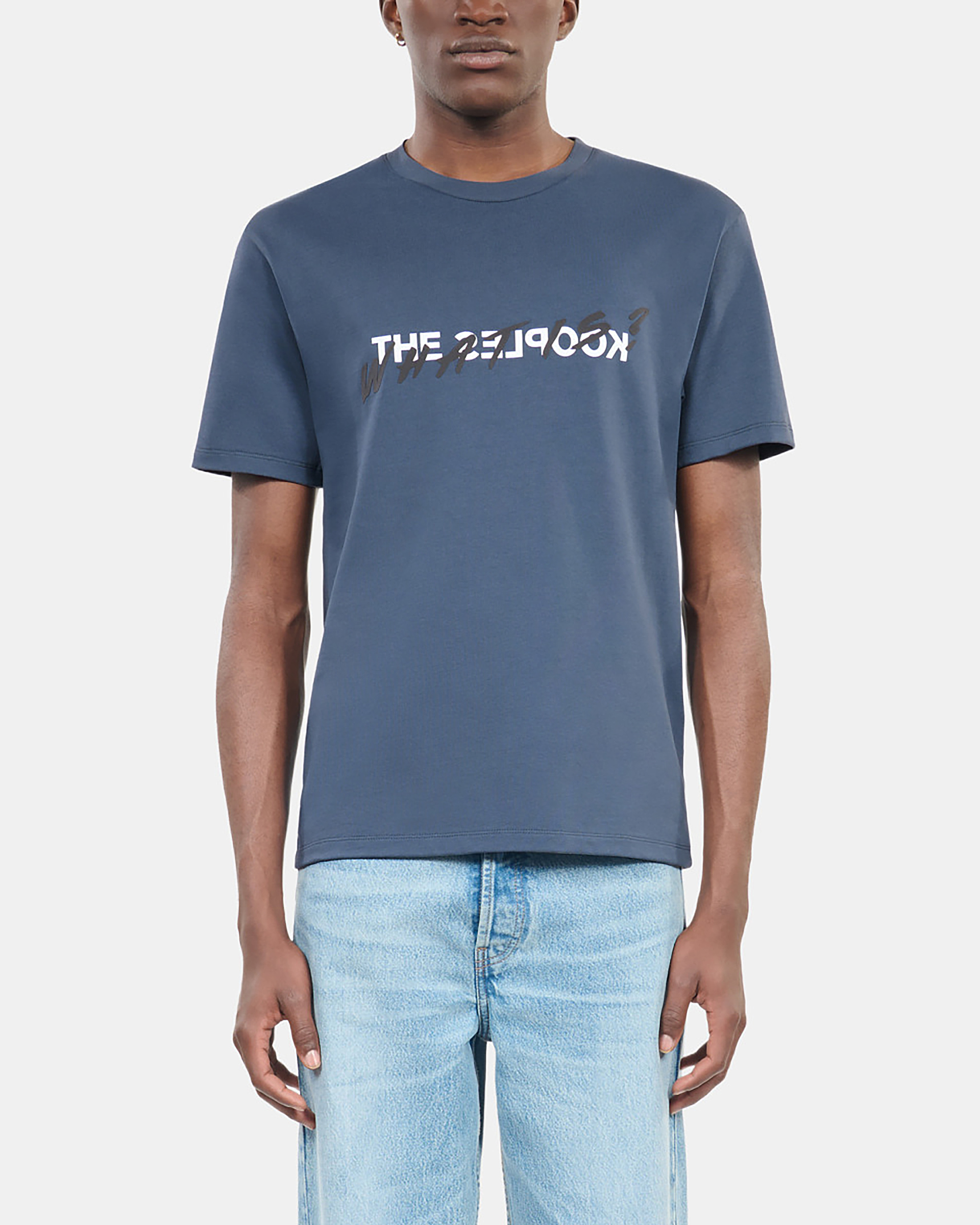 'What Is' T-shirt, dark blue