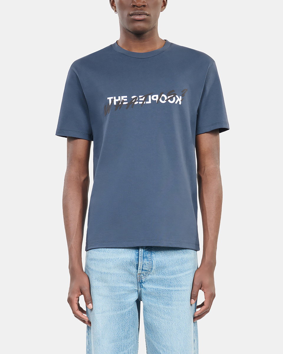 'What Is' T-shirt, dark blue