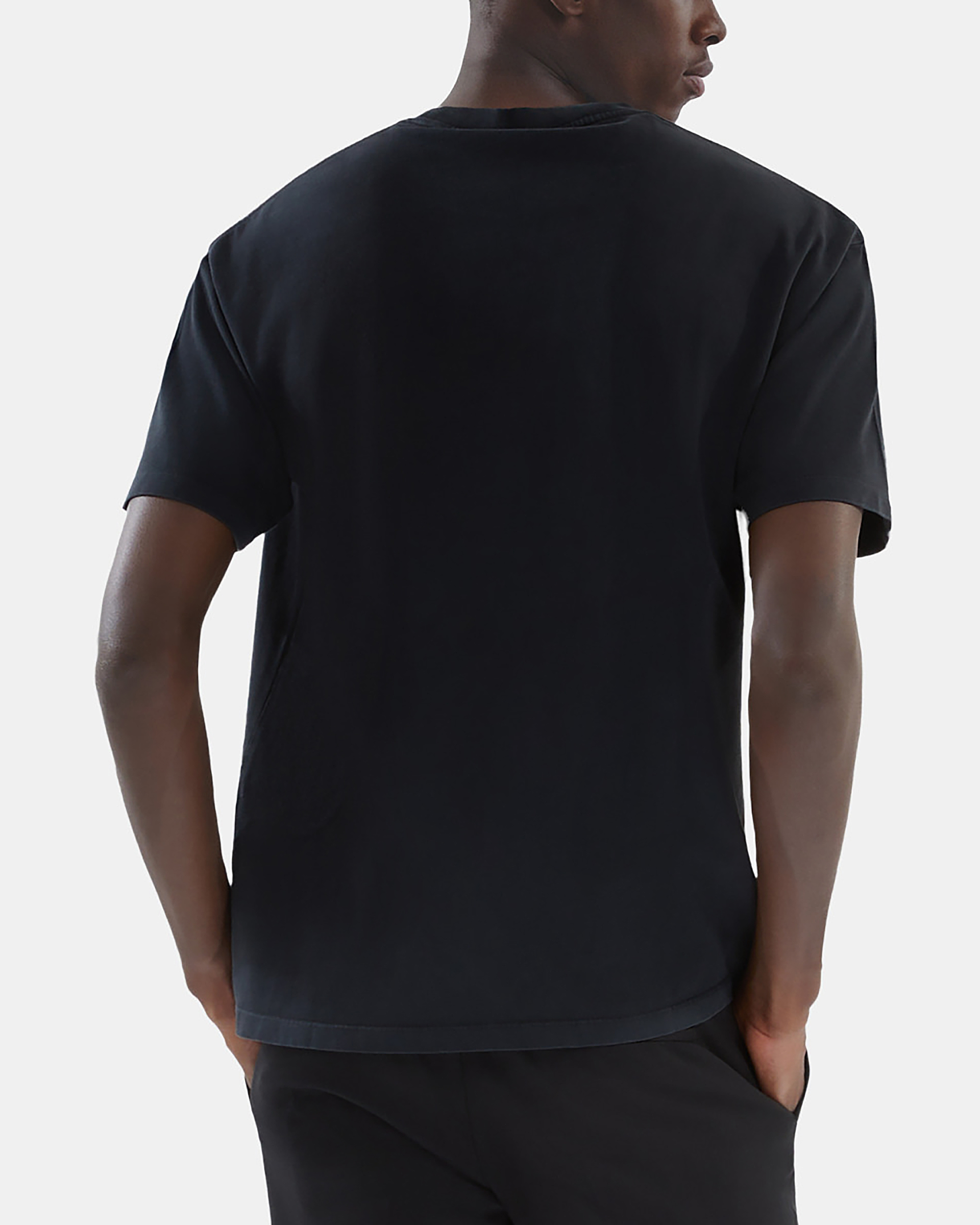 T-shirt with black knit effect screen printing