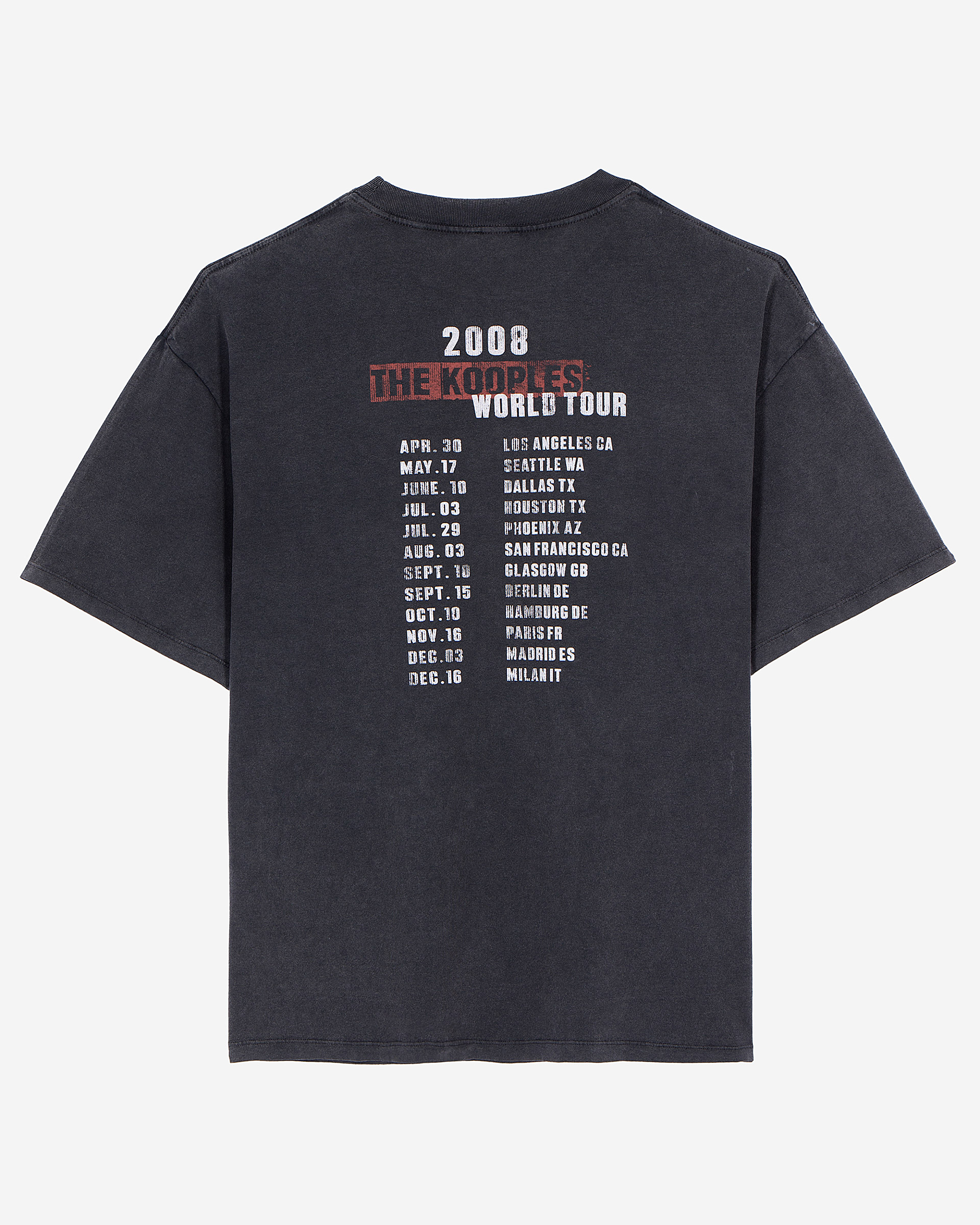 Black screen-printed T-shirt