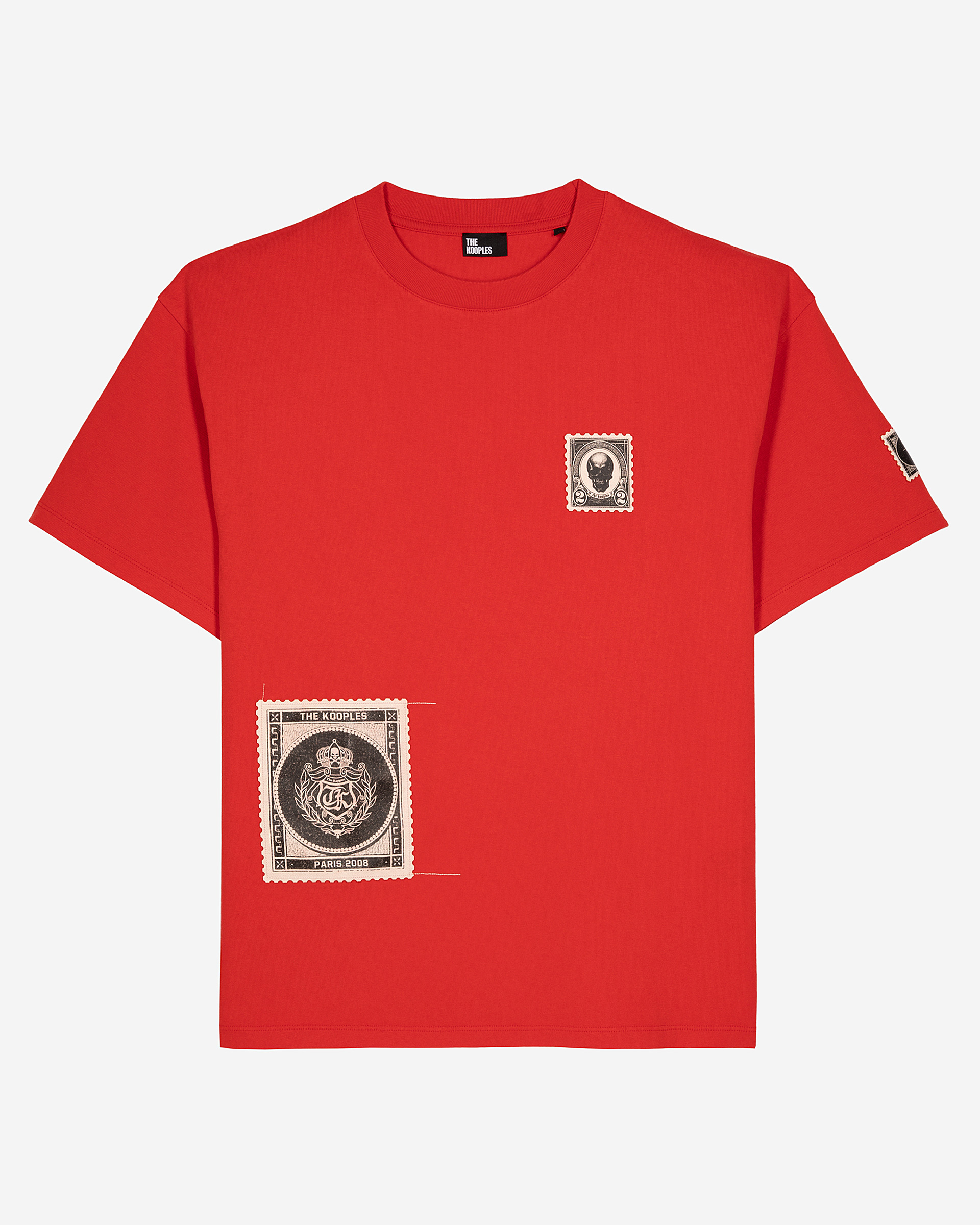 T-shirt with red patches