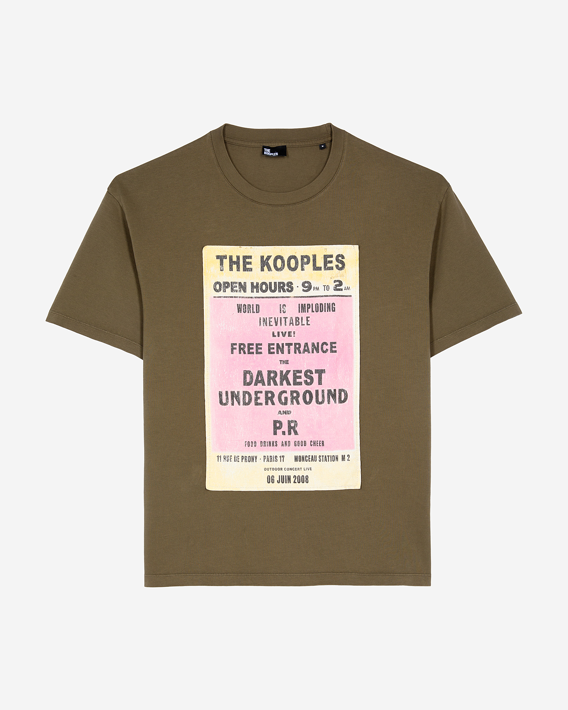 T-shirt with khaki screen print
