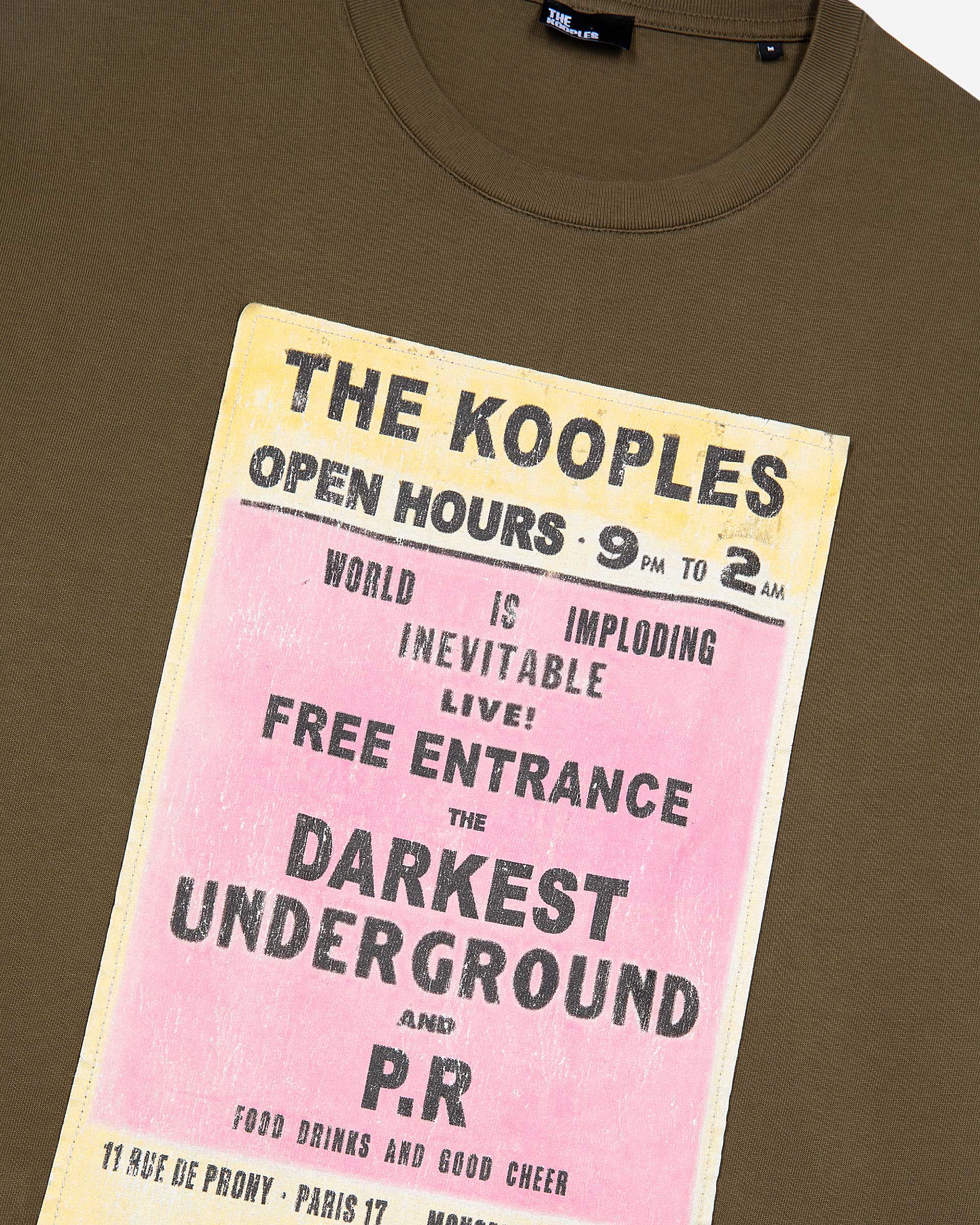T-shirt with khaki screen print