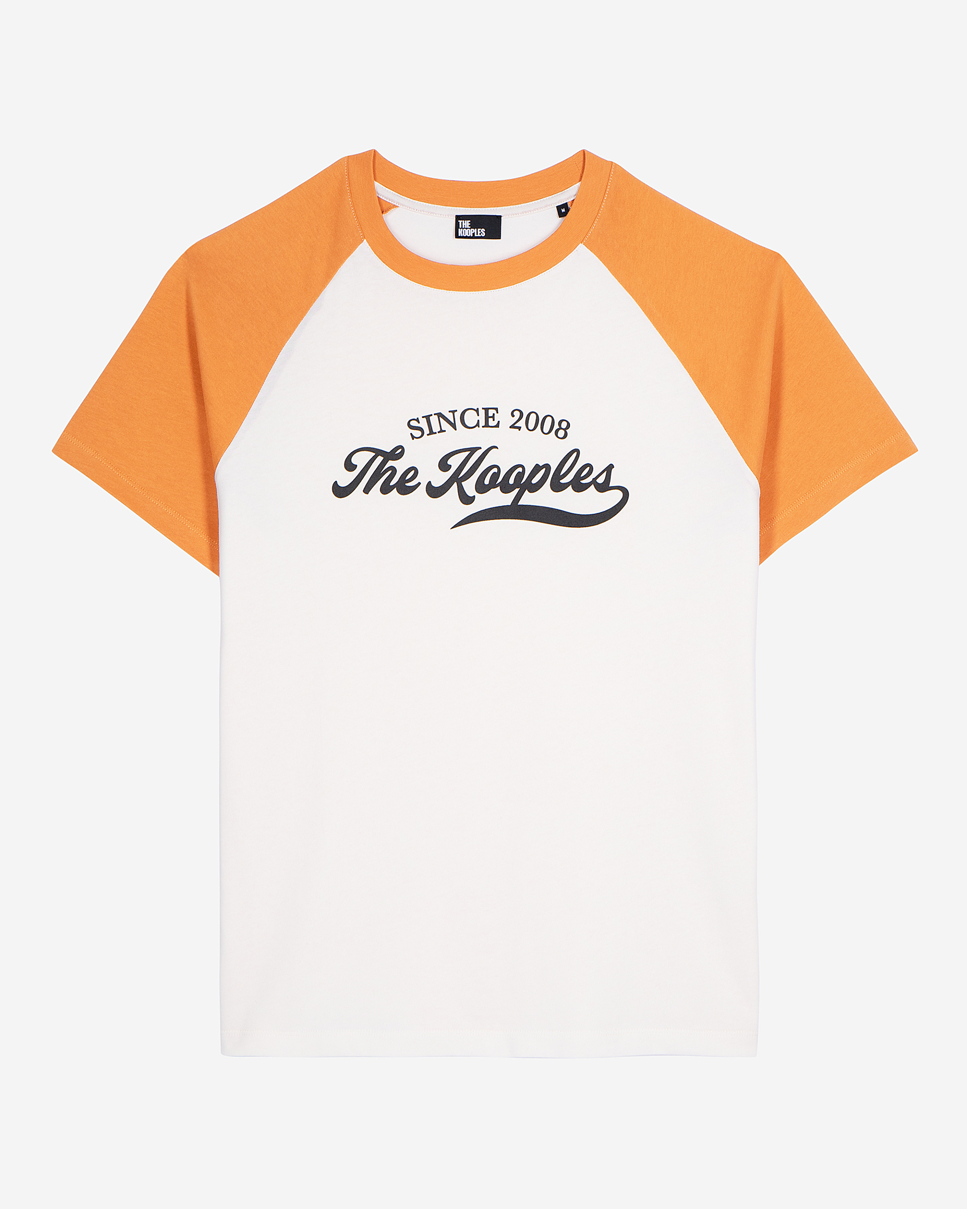 T-shirt with ecru logo screen print