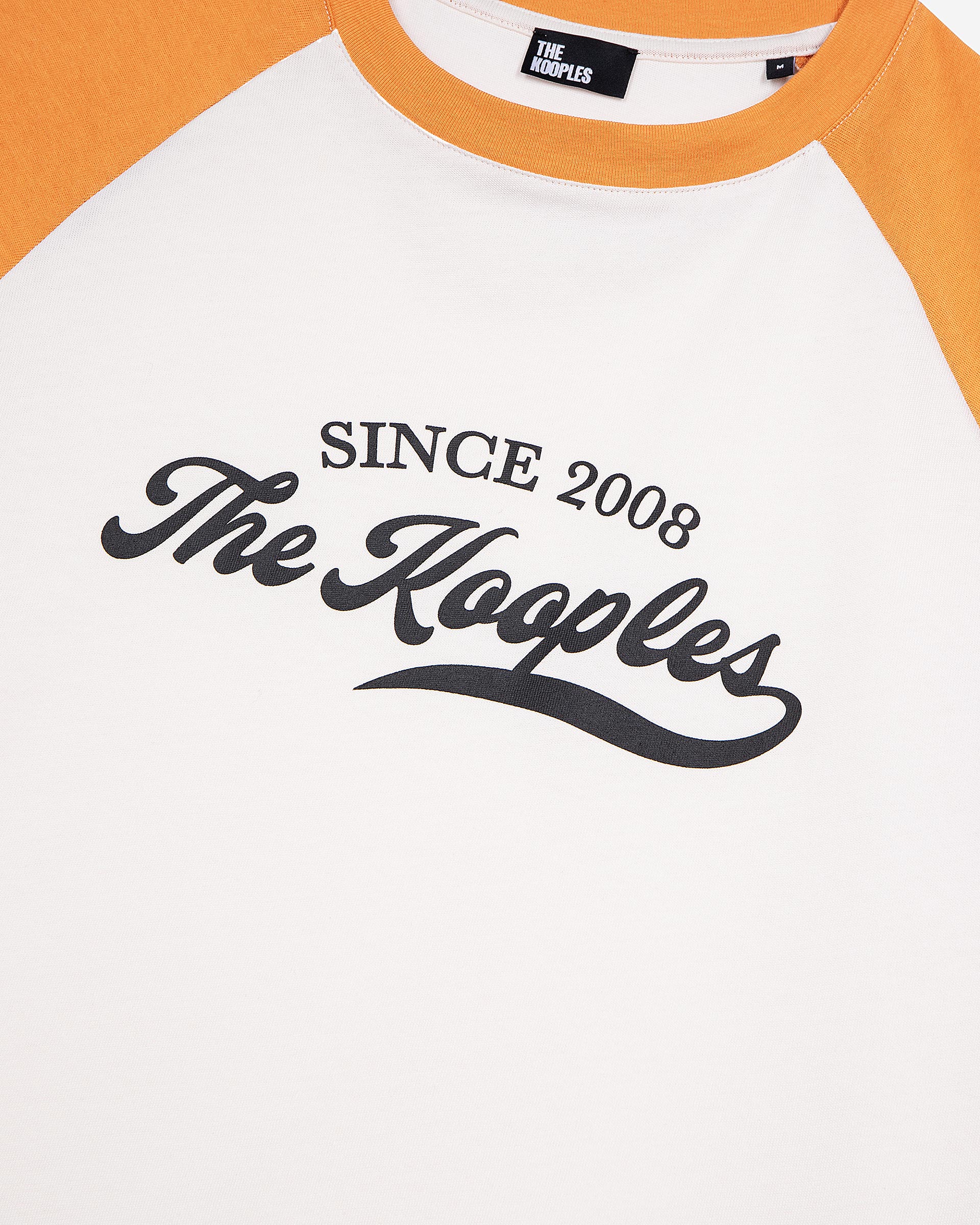 T-shirt with ecru logo screen print
