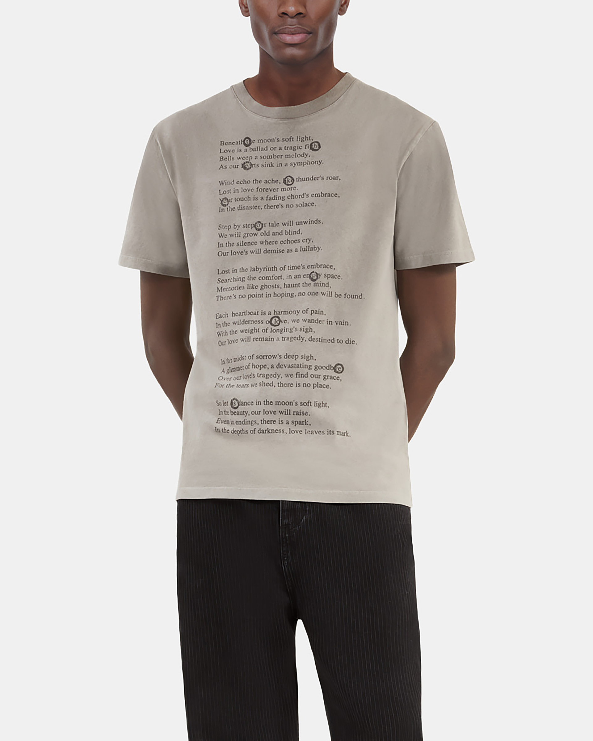 T-shirt with grey screen print