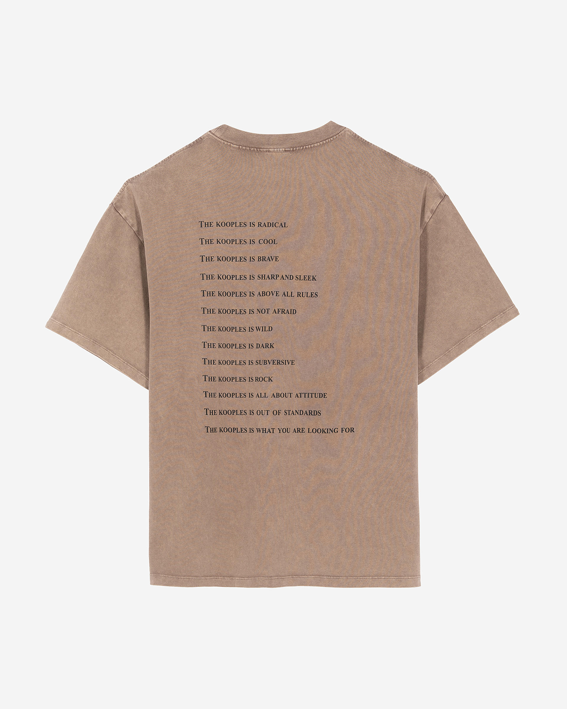 What is light brown T-shirt