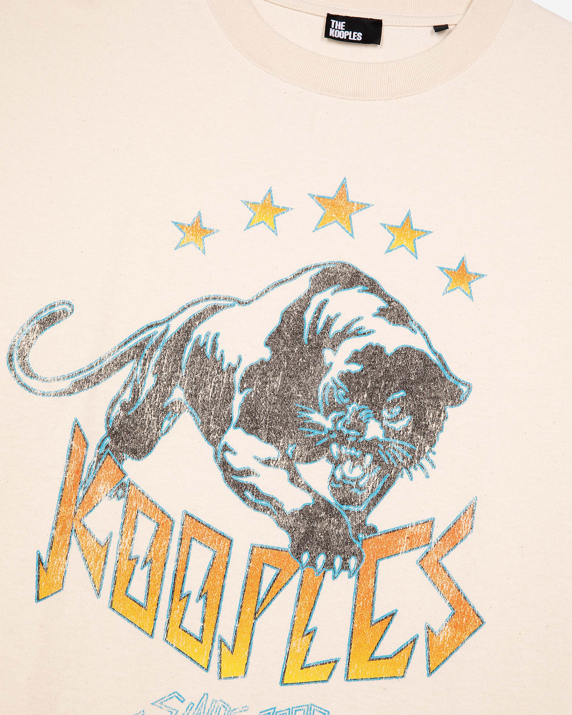 T-shirt with ecru screen print