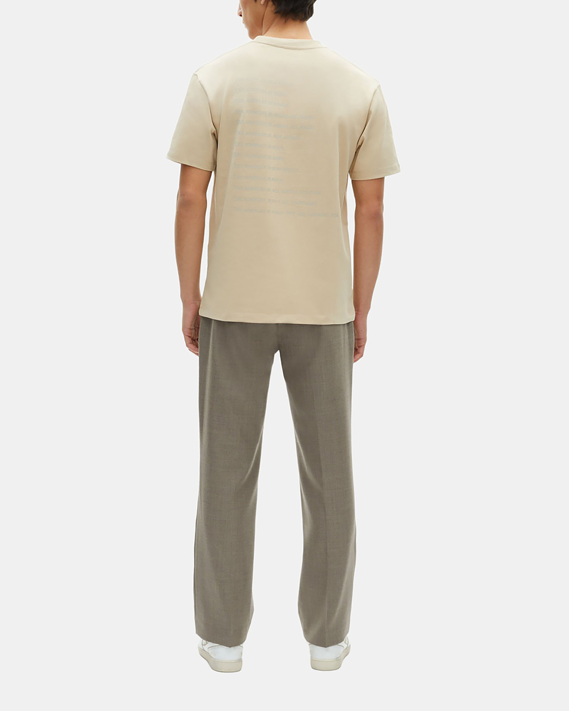 What is beige T-shirt