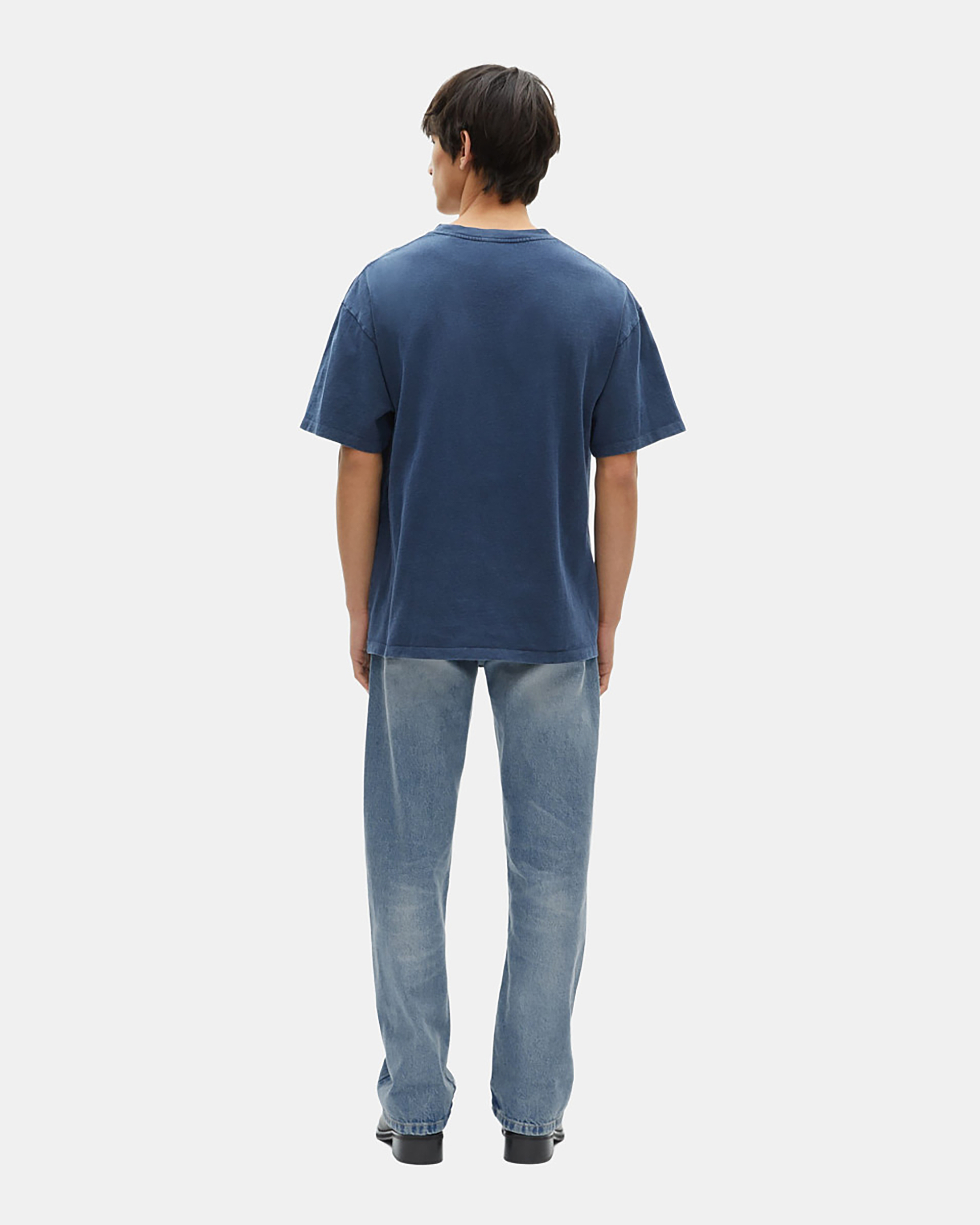 T-shirt with navy screen print