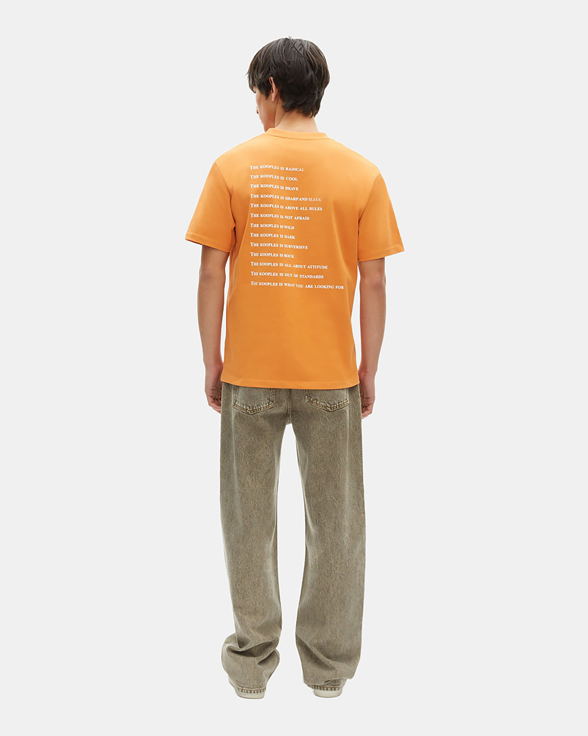 What is orange T-shirt
