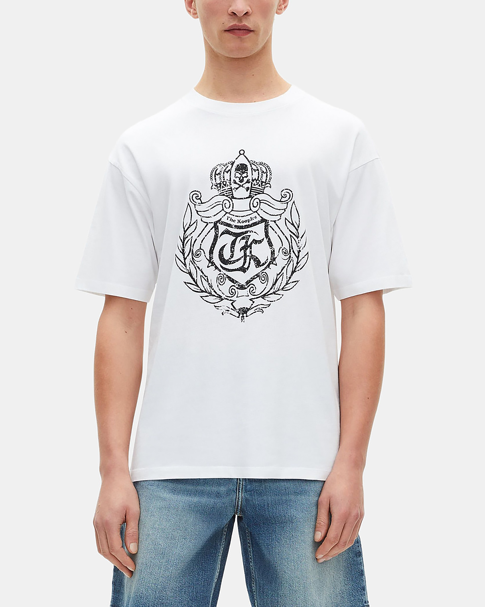 T-shirt with white screen print