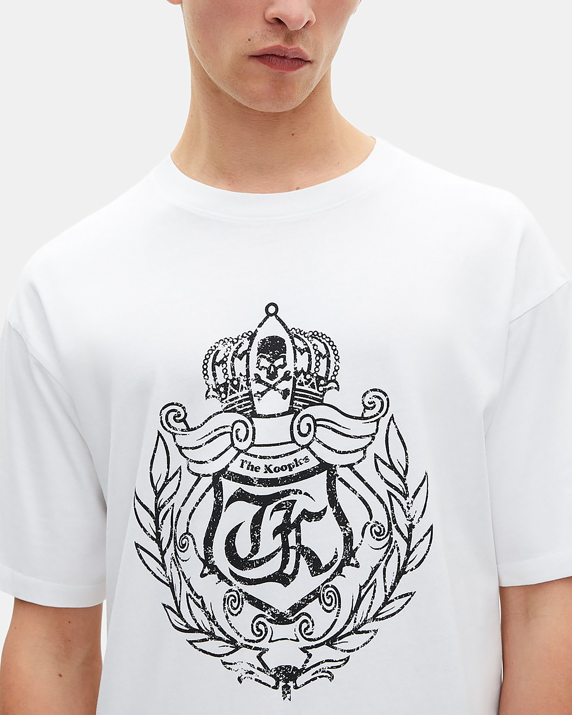 T-shirt with white screen print