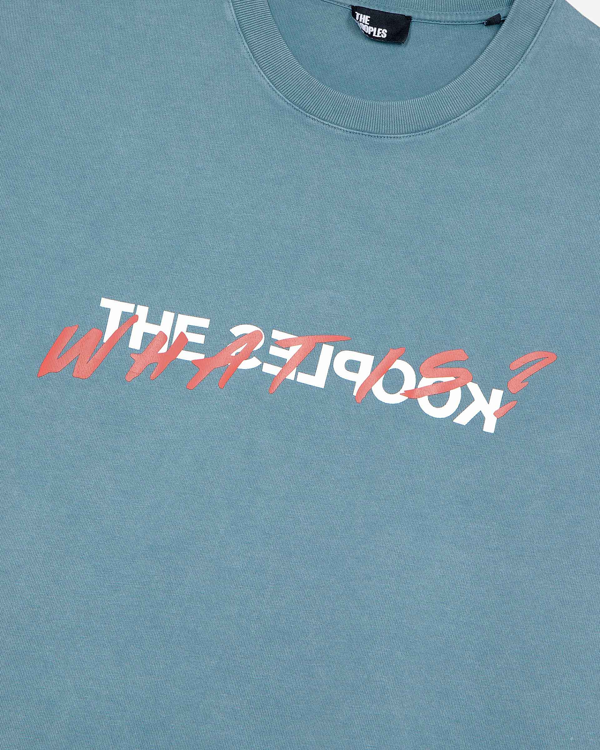 What is blue T-shirt