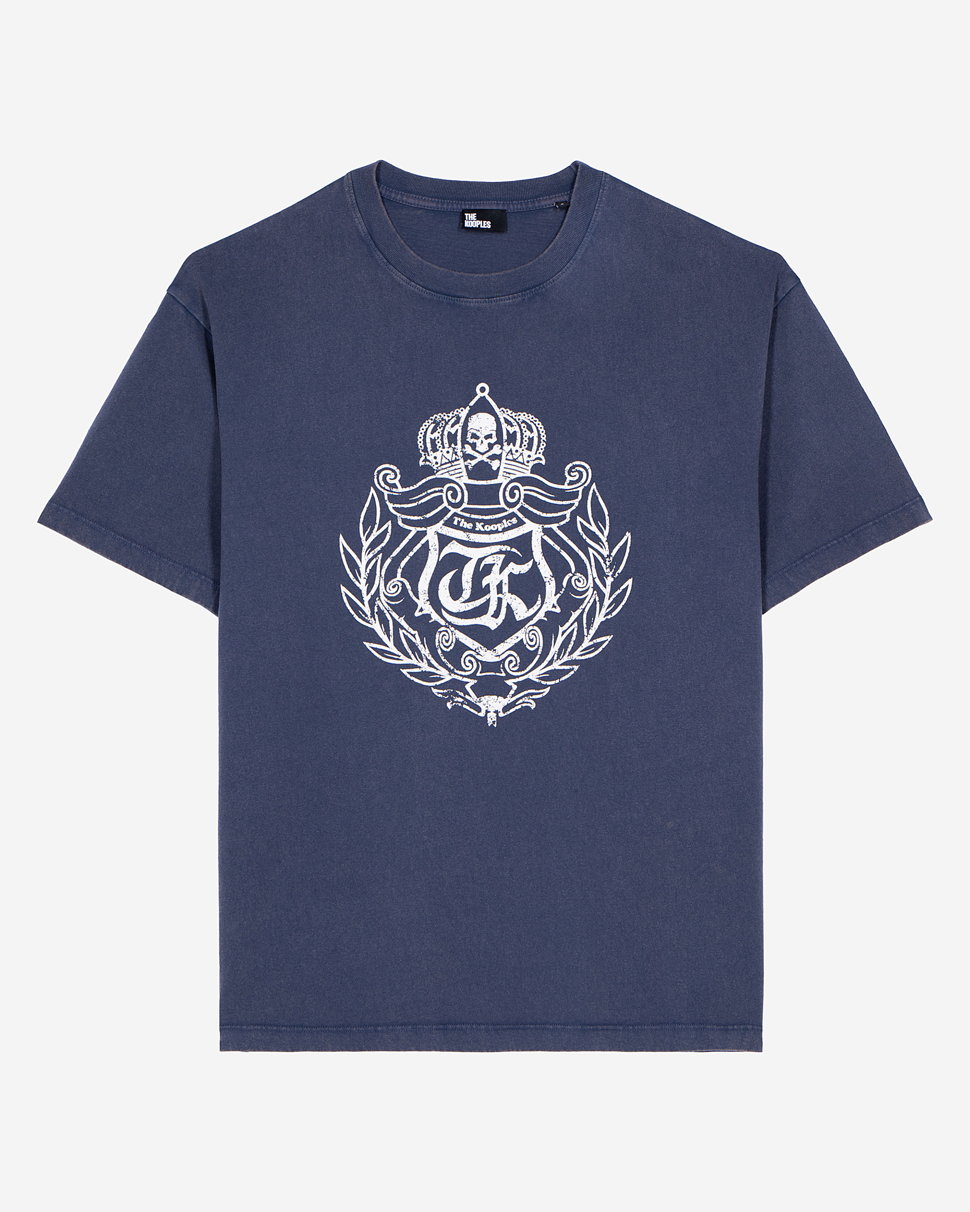 T-shirt with navy screen print