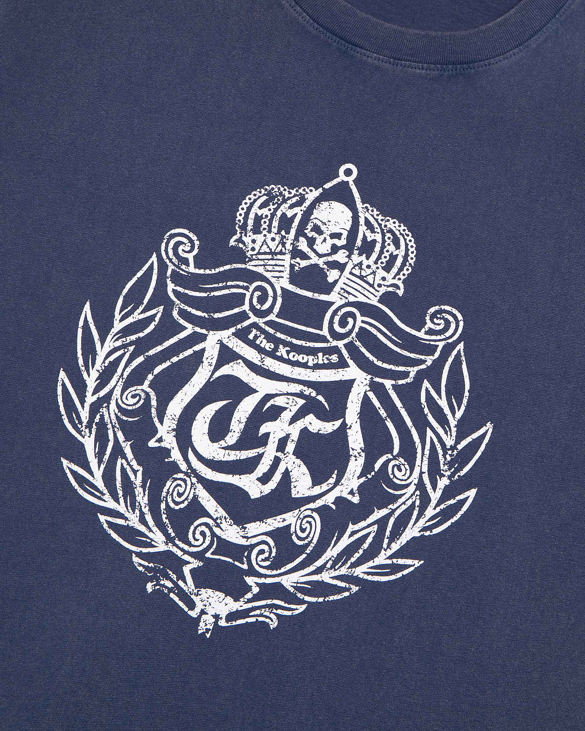 T-shirt with navy screen print