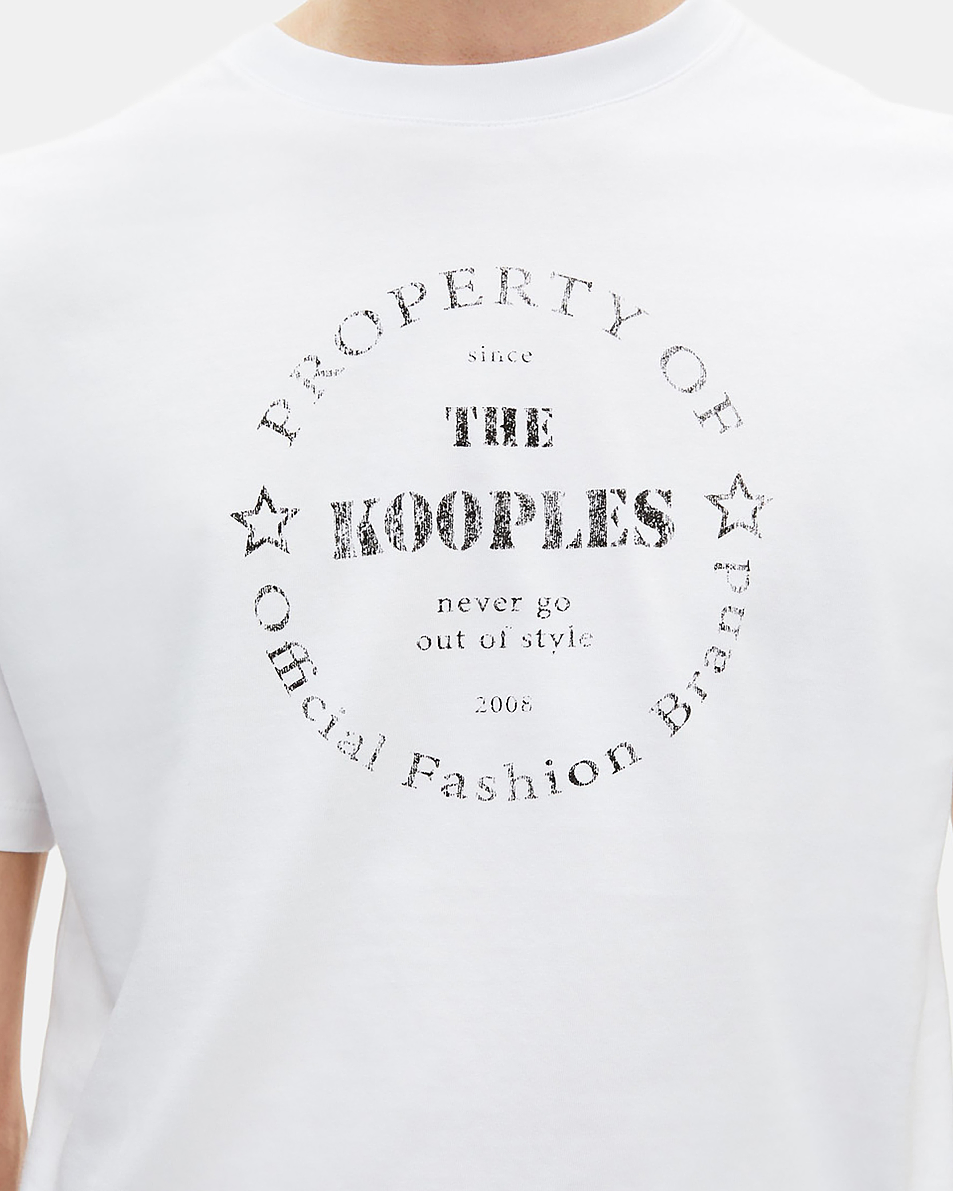 T-shirt with white screen printing