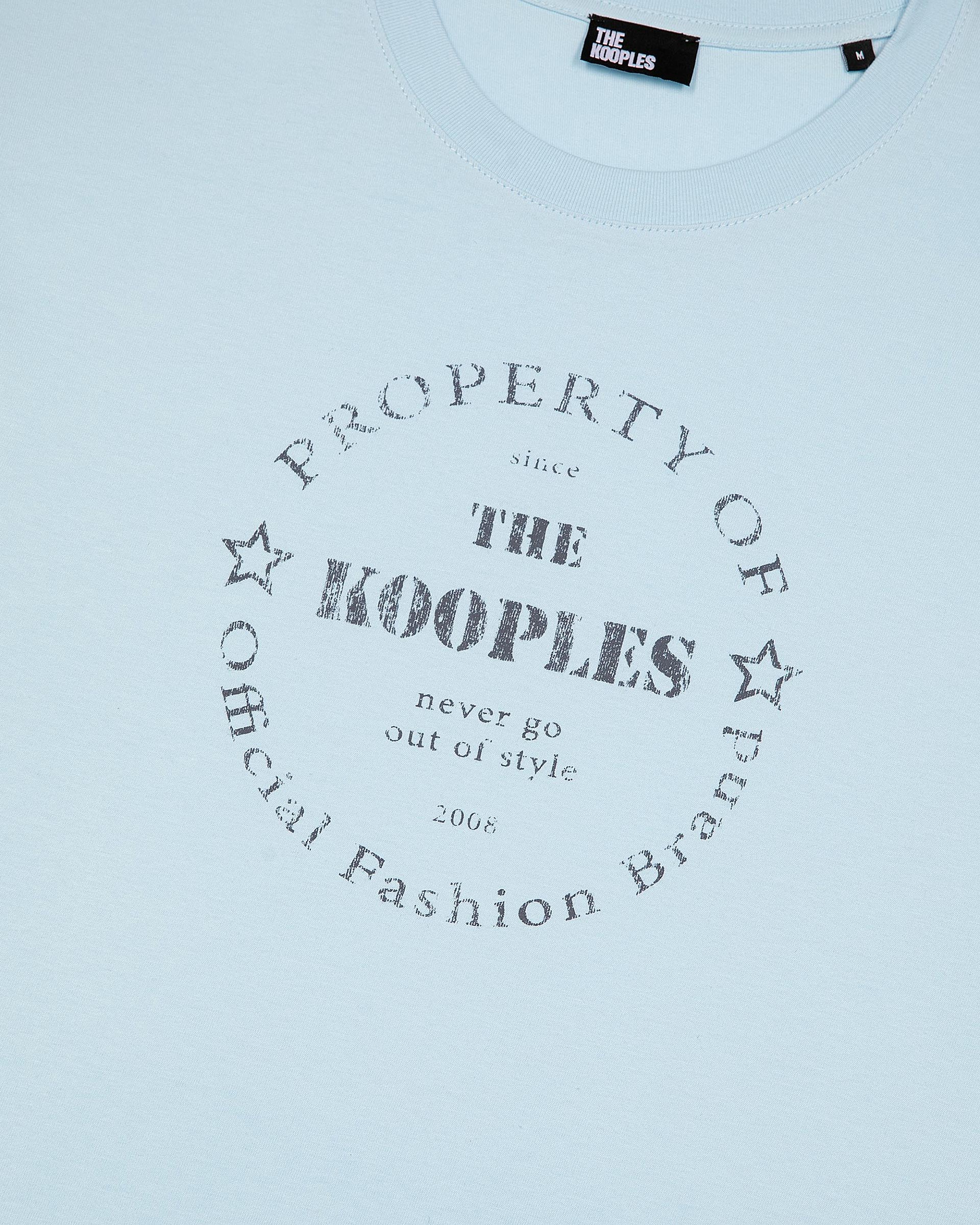 T-shirt with light blue screen printing