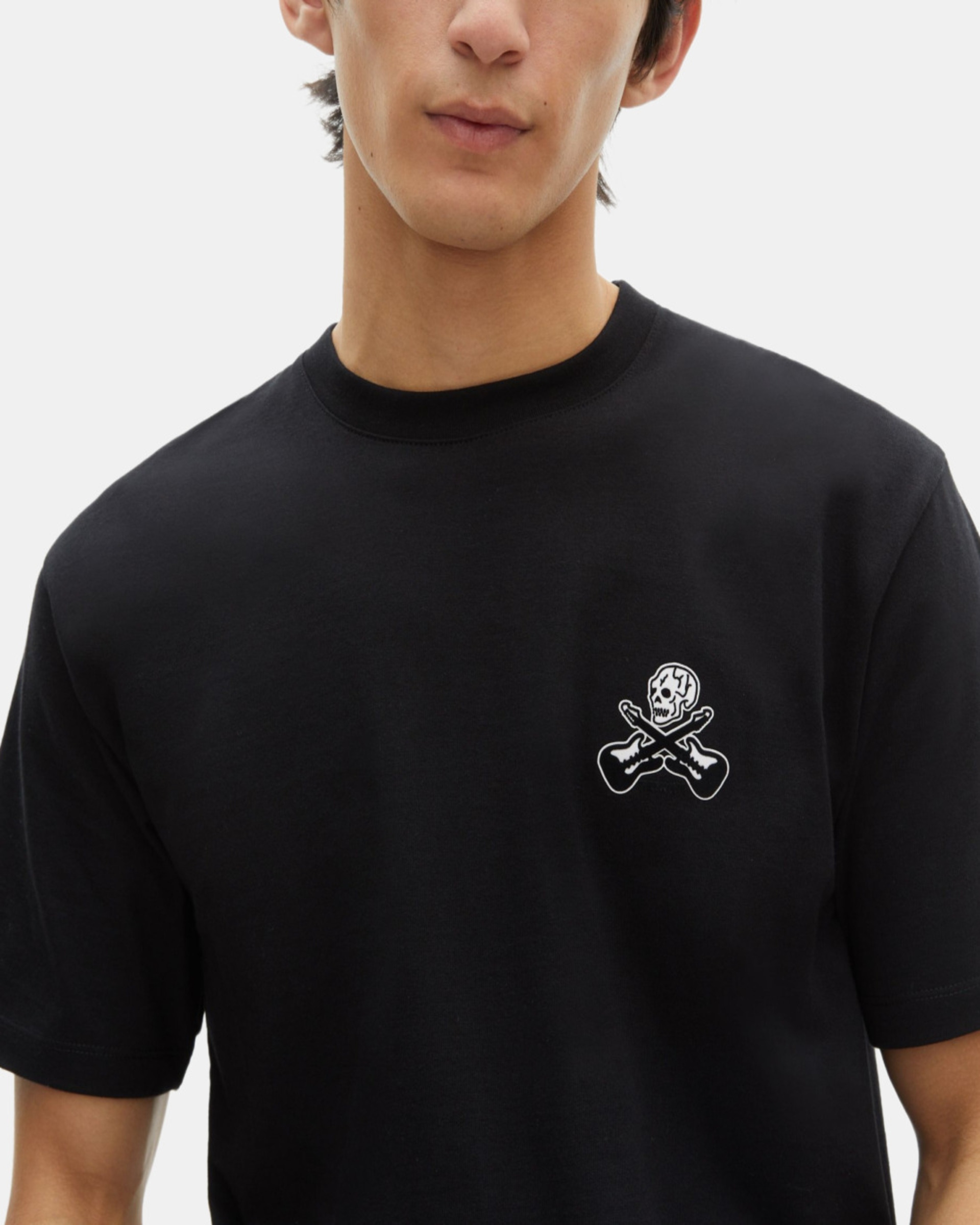T-shirt with black flocking