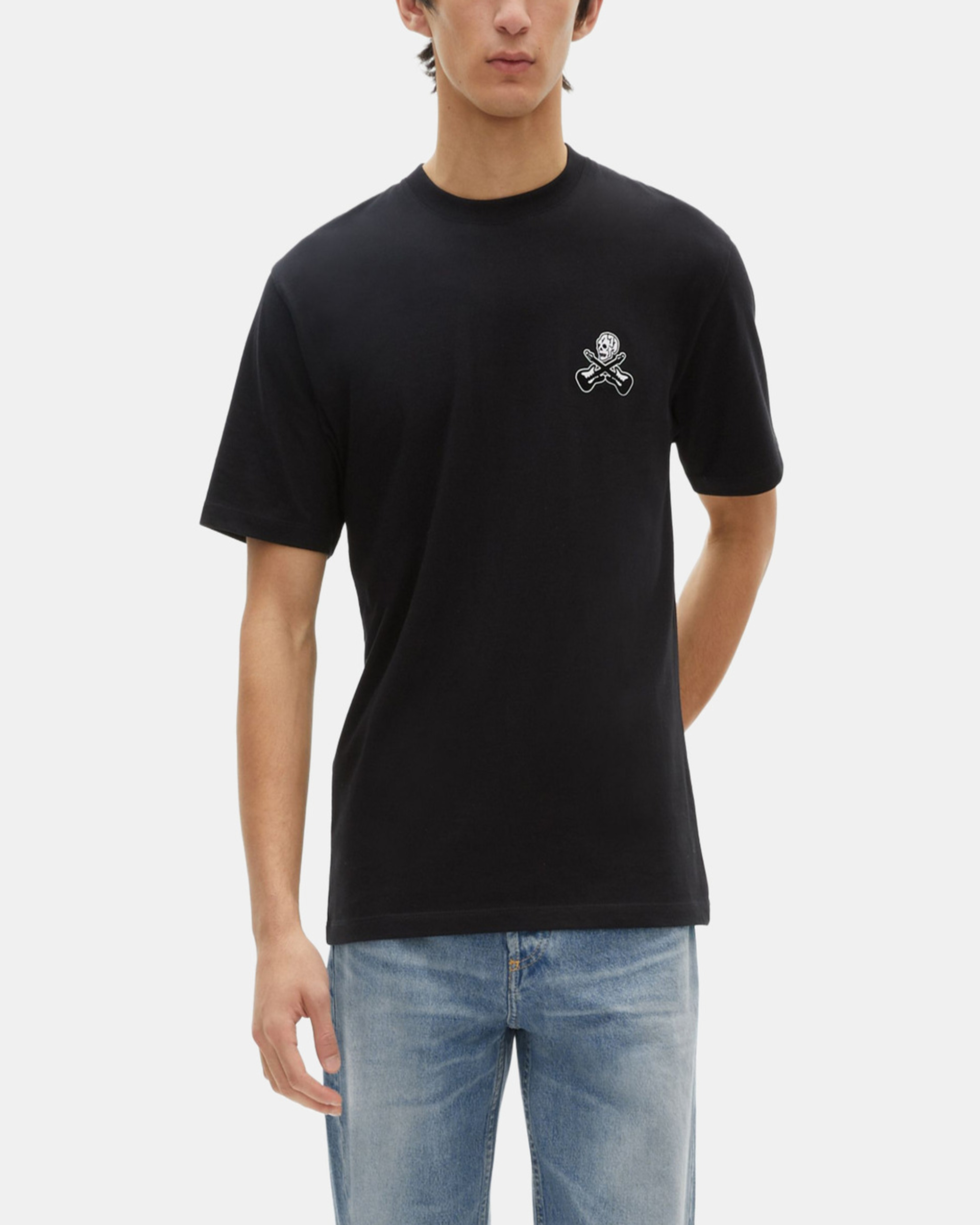 T-shirt with black flocking