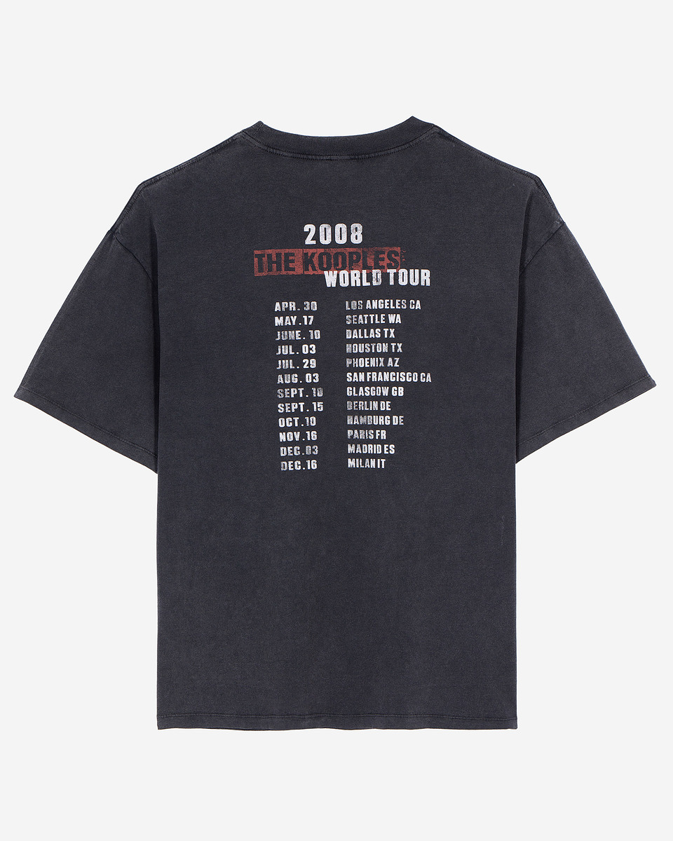 Black screen-printed T-shirt