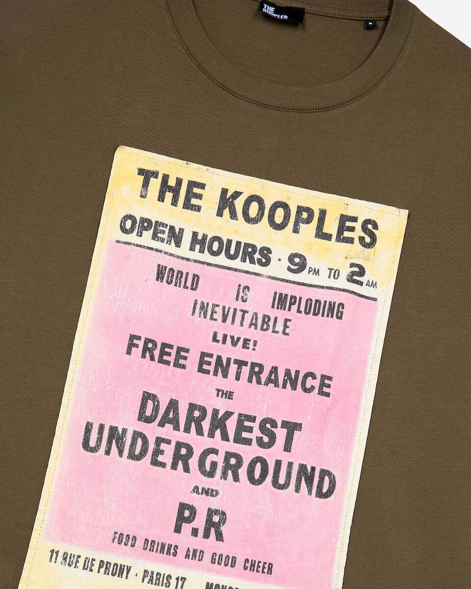 T-shirt with khaki screen print