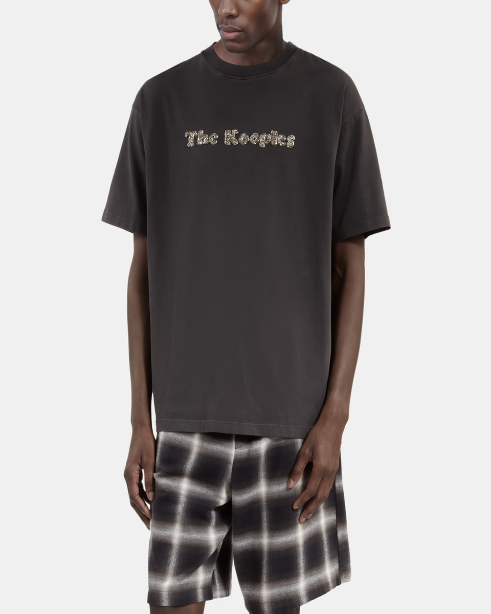 T-shirt with faded black logo