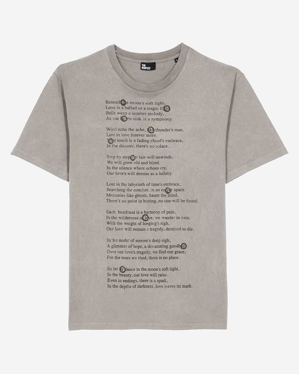 T-shirt with grey screen print