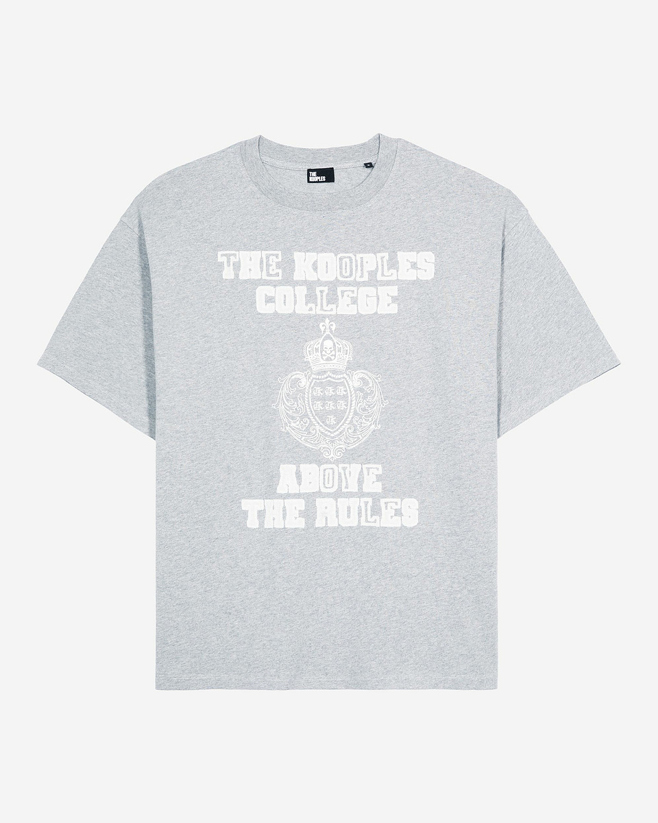 Gray T-shirt with screen print patch