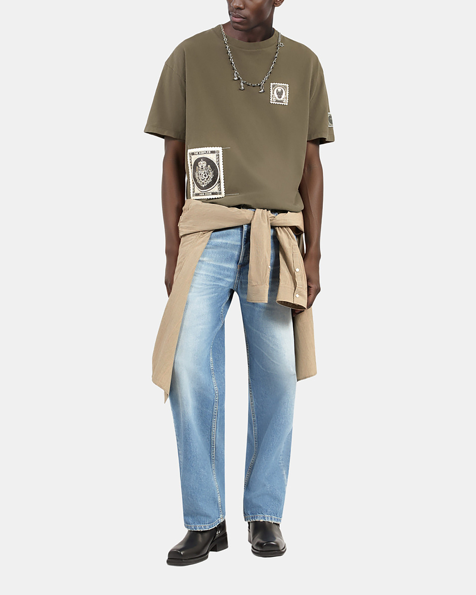 T-shirt with khaki patches