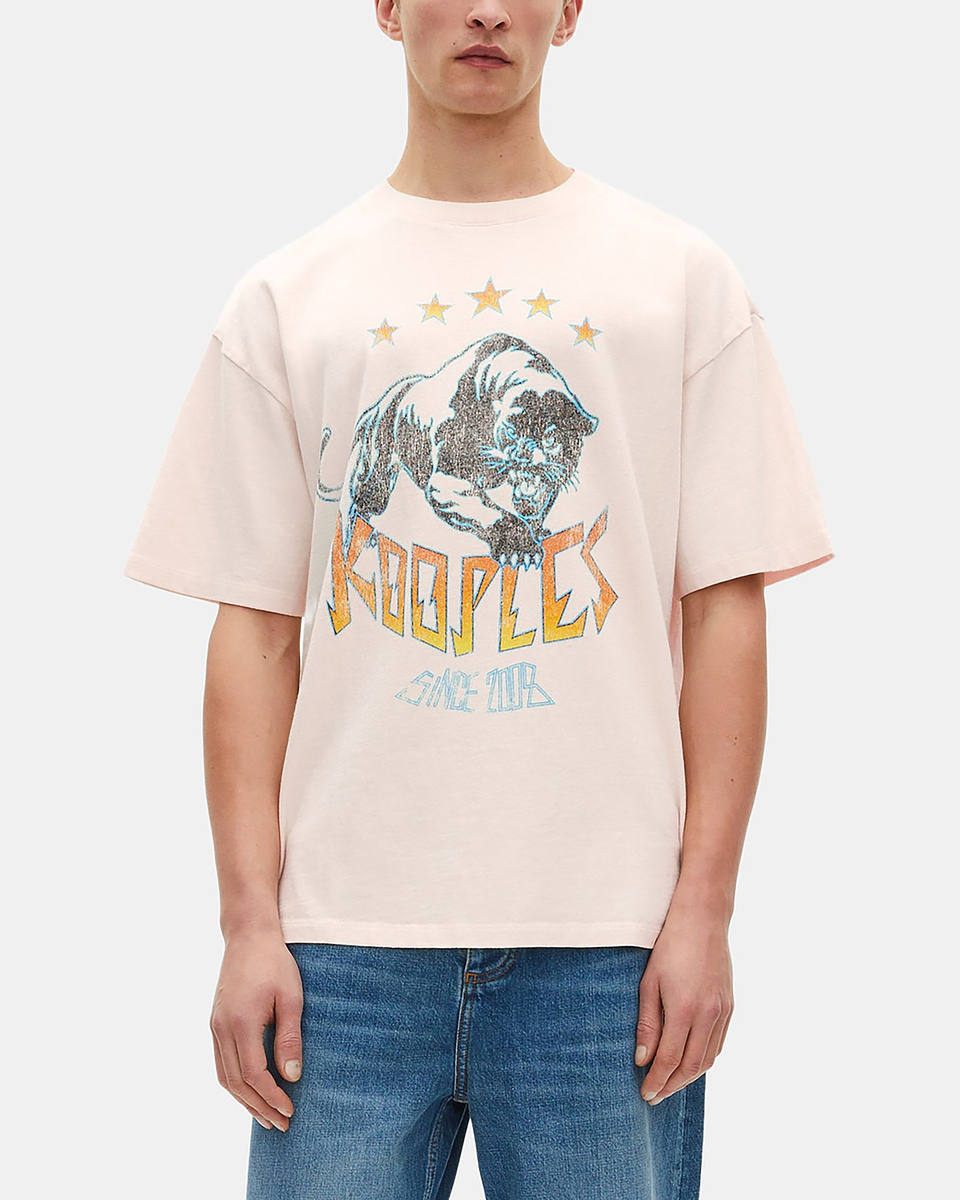 T-shirt with ecru screen print