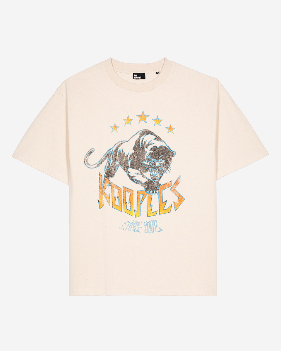 T-shirt with ecru screen print
