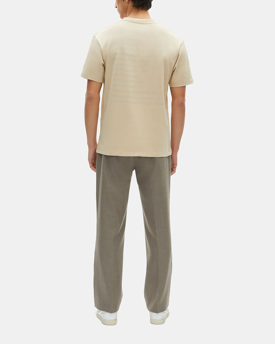 What is beige T-shirt