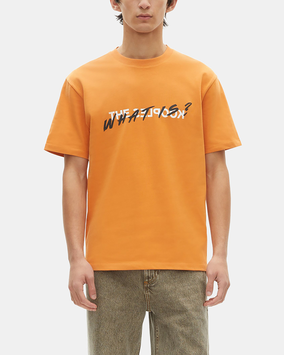 What is orange T-shirt