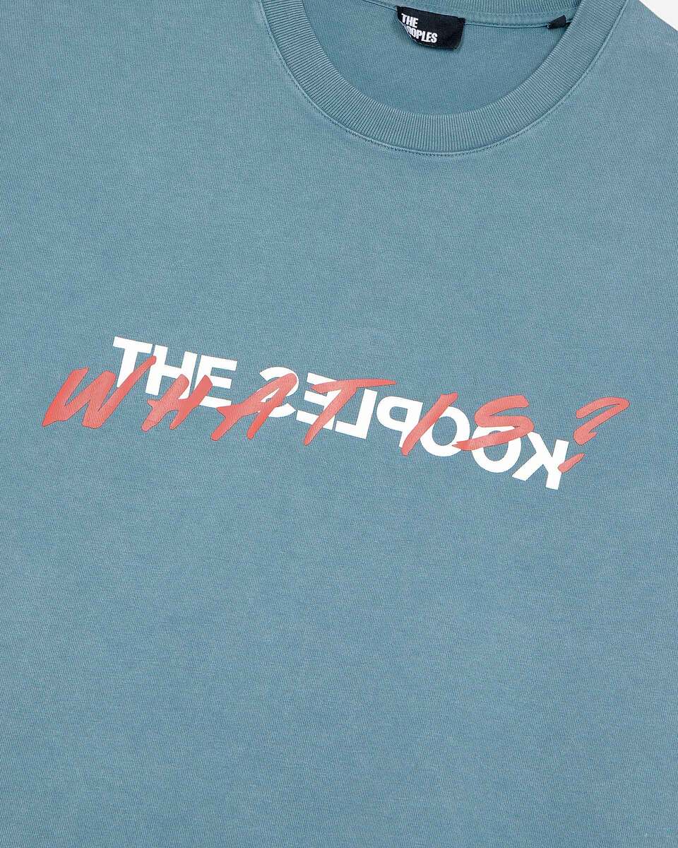 What is blue T-shirt