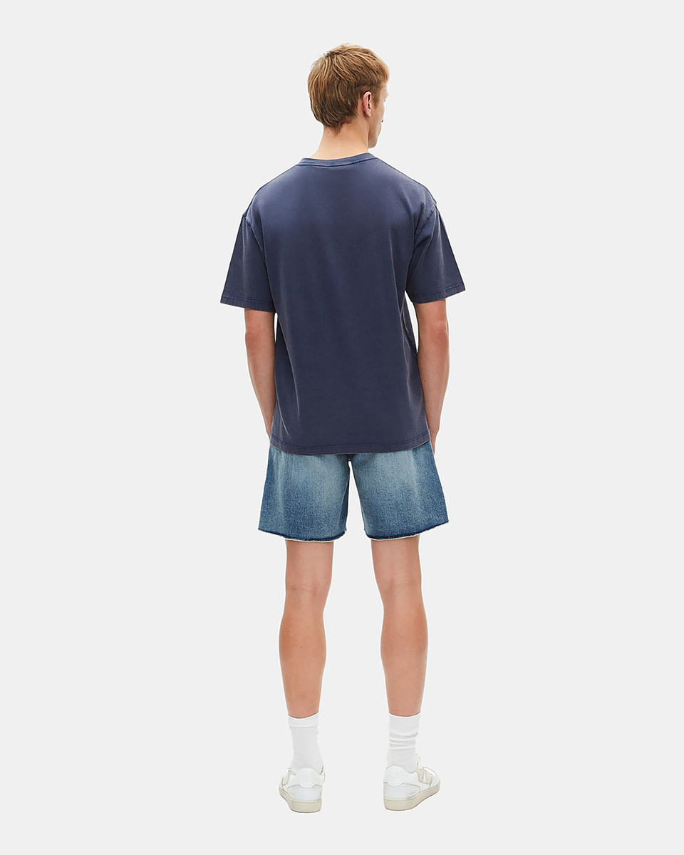 T-shirt with navy screen print