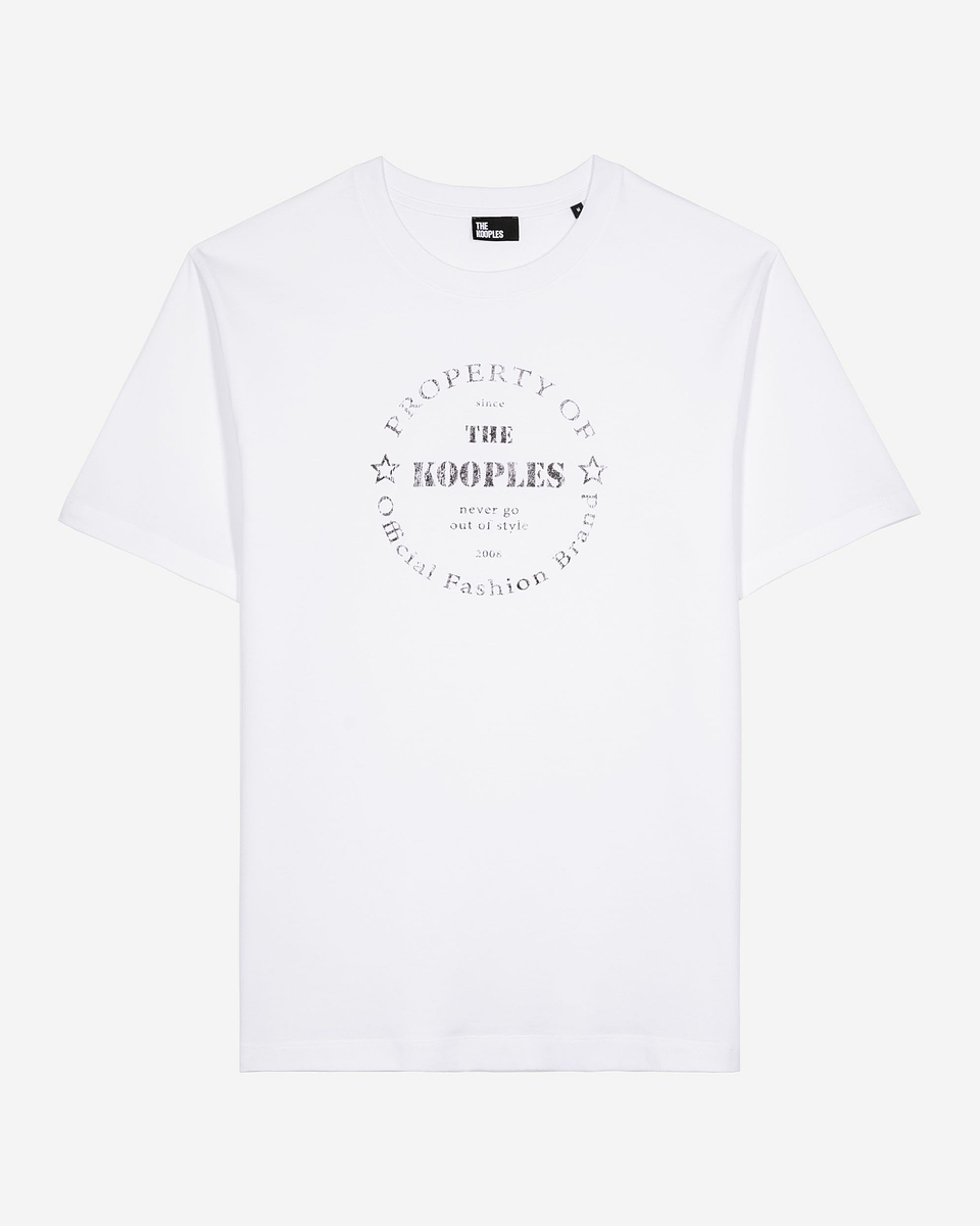 T-shirt with white screen printing