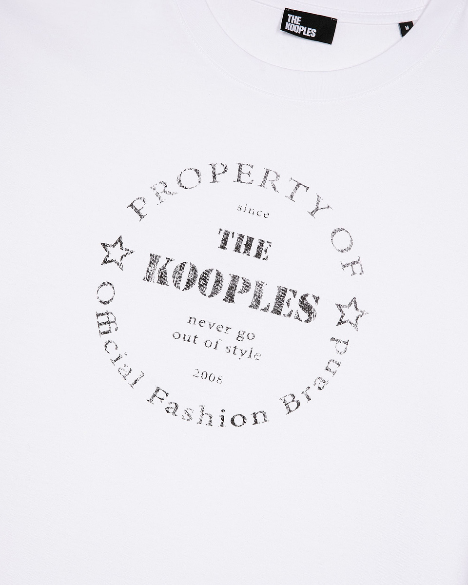 T-shirt with white screen printing