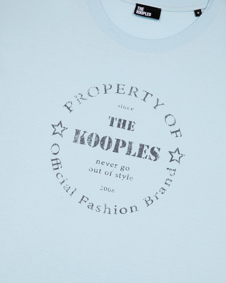 T-shirt with light blue screen printing