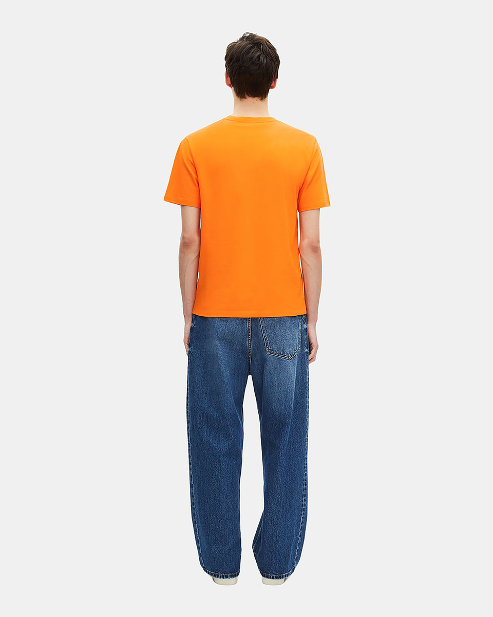 T-shirt with orange screen printing
