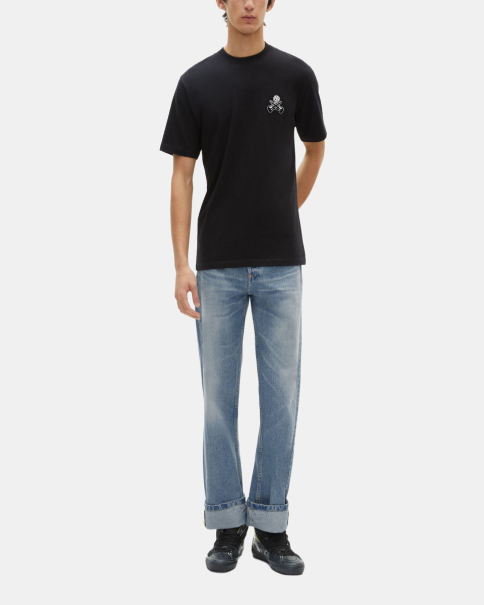 T-shirt with black flocking