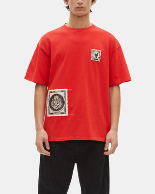 T-shirt with red patches