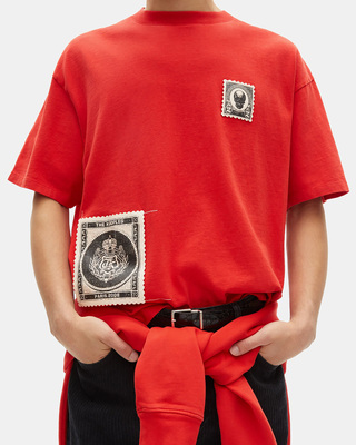 T-shirt with red patches