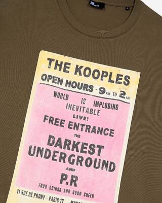 T-shirt with khaki screen print