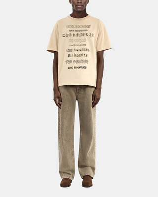 T-shirt with beige screen print