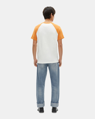T-shirt with ecru logo screen print
