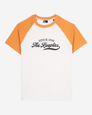 T-shirt with ecru logo screen print