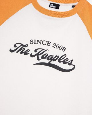 T-shirt with ecru logo screen print