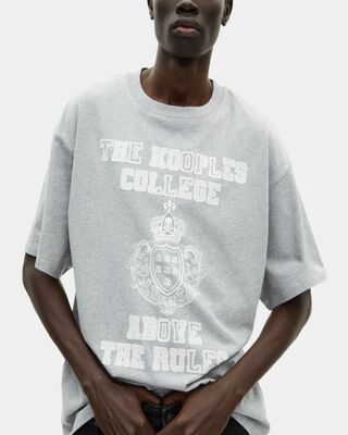 Gray T-shirt with screen print patch